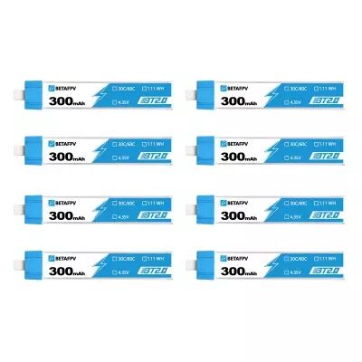 Pack de 8 batteries LiHV 1S 300 mAh 30C (BT2.0) - BetaFPV 