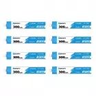 Pack de 8 batteries LiHV 1S 300 mAh 30C (BT2.0) - BetaFPV 