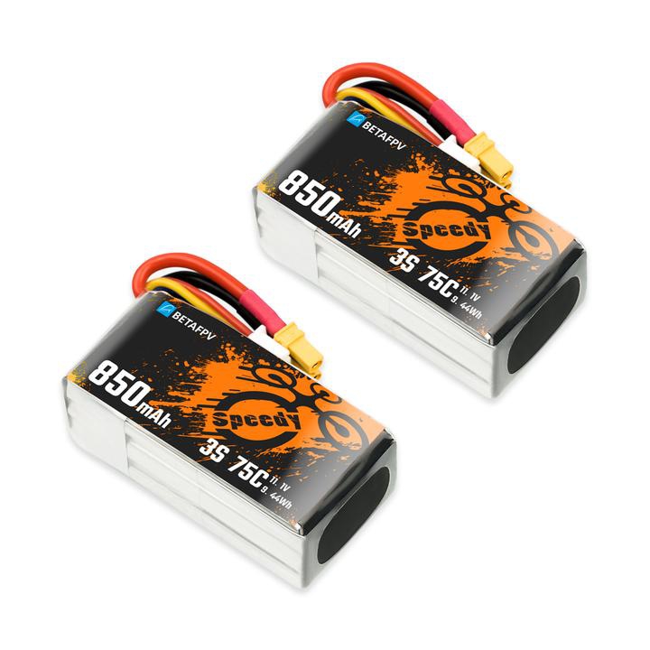 BetaFPV - Pack de deux batteries LiPo 3S 850 mAh 75C (XT30)