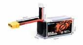 Pack de deux batteries LiPos 4S 850 mAh 75C (XT60) - BetaFPV