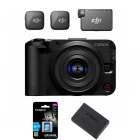 Pack vid&eacute;aste Canon R50V + RF 14-30mm f/4-6.3 PZ + DJI Mic Mini + Carte SD V60 128 Go + 2e Batterie