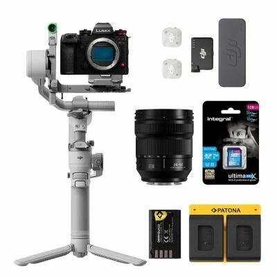 Pack vid�aste Lumix S1IIE + S 24-60mm f/2.8 + Dji RS4 Mini + Mic Mini 2S + 2e Batterie + Chargeur double + SD 128go