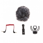 Kit complet Microphone VideoMicro avec : bonnette anti-vent, câble jack 3.5 mm, fixation Rycote Lyre