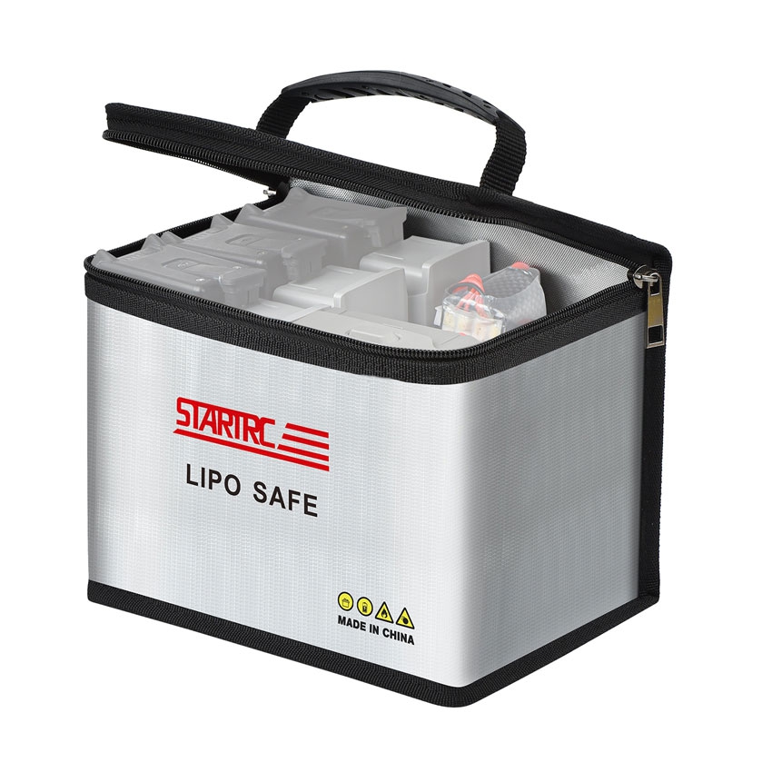 STARTRC Sac pour Batterie Lipo Sac Ignifuge antidéflagrant Grande capacité  de Stockage Protection Lipo Safe Pouch pour Le Stockage(21,5 x 15 x 14cm)