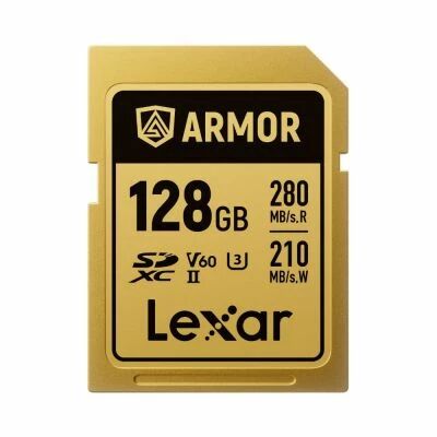 SDXC Pro Gold Series ARMOR UHS-II 128GB V60 IP68 Stainless Steel R280/W210MB/s