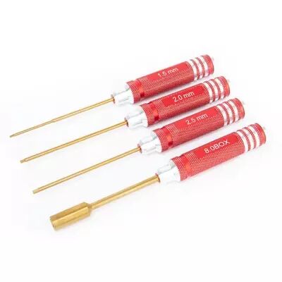 Set de 4 tournevis hexagonaux en titane - FlyFishRC