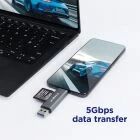 USB3.2 GEN1 (3.1 GEN1,3.0) CARD READER TYPE A & TYPE C DUAL SLOT SD MICRO SD INTEGRAL RETAIL