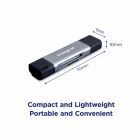 USB3.2 GEN1 (3.1 GEN1,3.0) CARD READER TYPE A & TYPE C DUAL SLOT SD MICRO SD INTEGRAL RETAIL