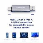 USB3.2 GEN1 (3.1 GEN1,3.0) CARD READER TYPE A & TYPE C DUAL SLOT SD MICRO SD INTEGRAL RETAIL