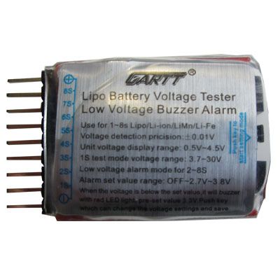 CAMWAY 5PCS 2in1 1-8s Lipo Li-ION Batterie Testeur de Tension Moniteur RC Alarme Basse Tension Alarme pour Lipo//Li-ION//LiMn//Li-Fe